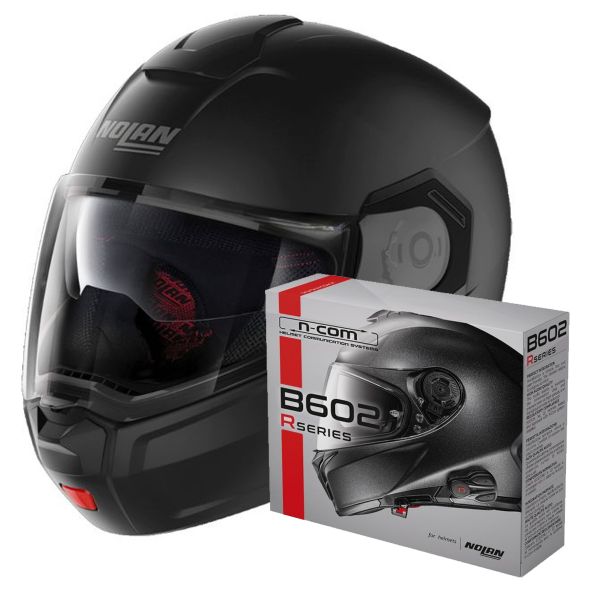 Modular Nolan N90 3 Classic N-Com Flat Black 10 + Kit Bluetooth B602R