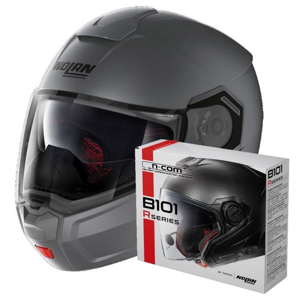 Modular Nolan N90 3 Classic N-Com Flat Vulcan Grey 2 + Kit Bluetooth B101R