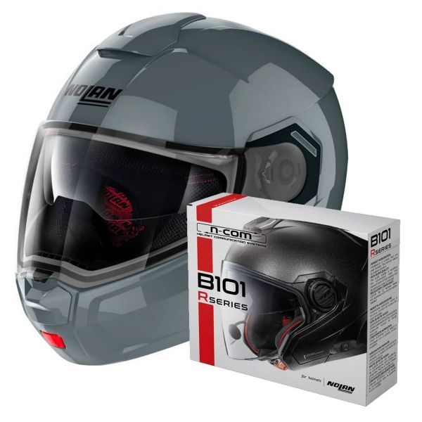 Modular Nolan N90 3 Classic N-Com Slate Grey 8 + Kit Bluetooth B101R