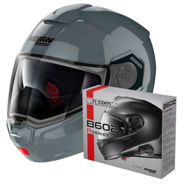Modular Nolan N90 3 Classic N-Com Slate Grey 8 + Kit Bluetooth B602R