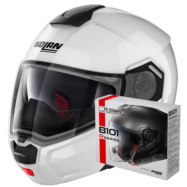 Modular Nolan N90 3 Special N-Com Pure White 15 + Kit Bluetooth B101R