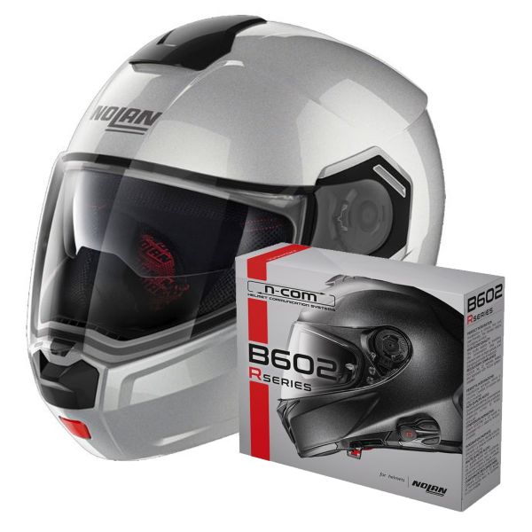 Modular Nolan N90 3 Special N-Com Salt Silver 11 + Kit Bluetooth B602R