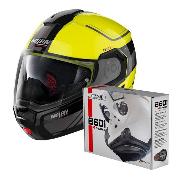 Modular Nolan N90 3 Voyager N-Com Led Yellow 18 + Kit Bluetooth B601R