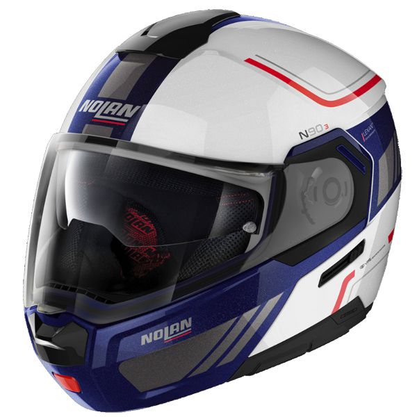 Nolan N90 3 Voyager N-Com White Blue 20 + Kit Bluetooth B601R