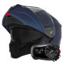 Casque Modular NOX N968 Matt Blue + Kit Bluetooth 5S Solo