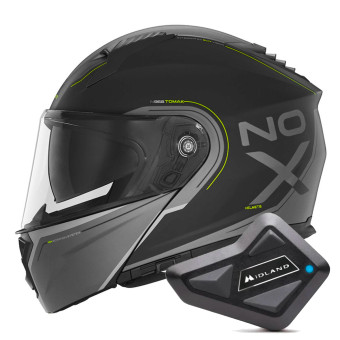 Modular NOX N968 Tomak Matt Black Neon Yellow + Kit Bluetooth BT Mini