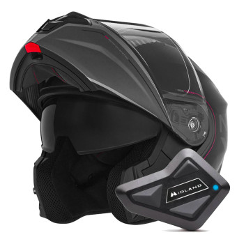 Modular NOX N968 Tomak Matt Black Pink + Kit Bluetooth BT Mini