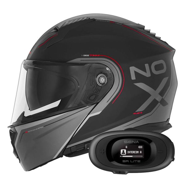 Modular NOX N968 Tomak Matt Black Red + Kit bluetooth 5R Lite