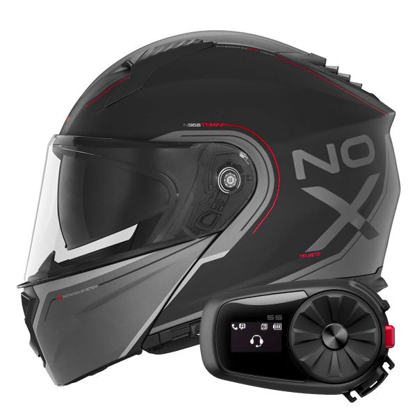 Modular NOX N968 Tomak Matt Black Red + Kit Bluetooth 5S Solo