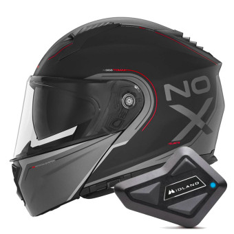 Modular NOX N968 Tomak Matt Black Red + Kit Bluetooth BT Mini
