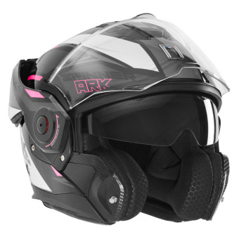 Casque Modular NOX Spinner Ark White Pink Black