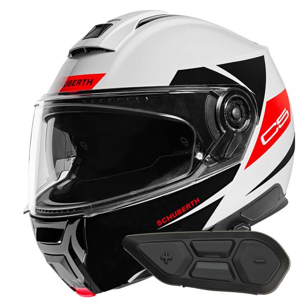 Modular Schuberth C5 Eclipse Red + Kit Bluetooth SC2 C5 - E2