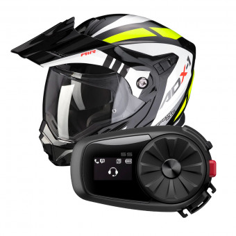 Modular Scorpion ADX-1 Lontano Black Neon Yellow + Kit Bluetooth Sena 5S Solo