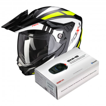 Modular Scorpion ADX-1 Lontano Black Neon Yellow + Kit Bluetooth Sena SMH5