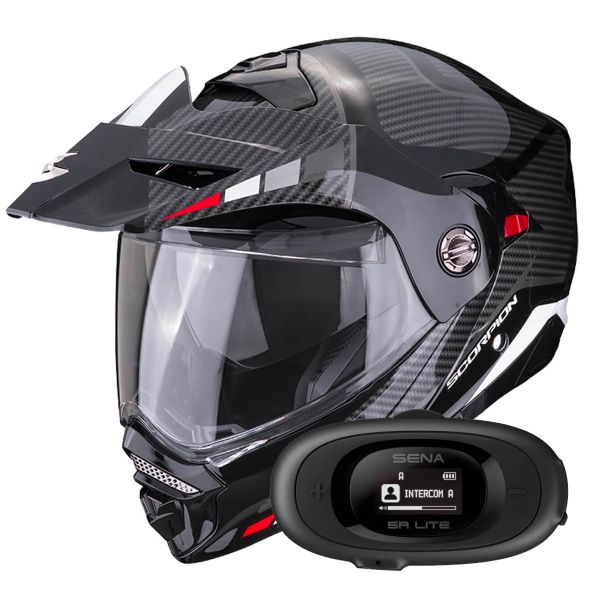 Modular Scorpion ADX-2 Camino Black Silver Red + Kit bluetooth 5R Lite