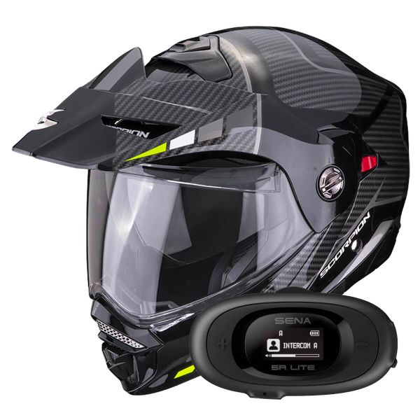Modular Scorpion ADX-2 Camino Black Silver Yellow Fluo + Kit bluetooth 5R Lite