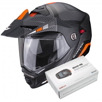 Modular Scorpion ADX-2 Camino Matt Black Silver Orange + Kit Bluetooth SMH5