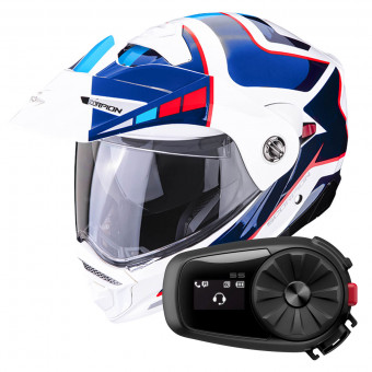 Modular Scorpion ADX-2 Camino Pearl White Blue Red + Kit Bluetooth 5S