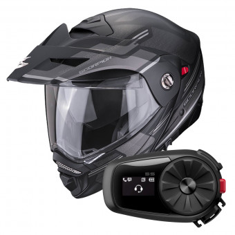 Modular Scorpion ADX-2 Carrera Matt Black Silver + Kit Bluetooth 5S