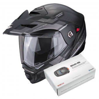 Modular Scorpion ADX-2 Carrera Matt Black Silver + Kit Bluetooth SMH5