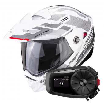 Modular Scorpion ADX-2 Carrera Pearl White Silver + Kit Bluetooth 5S