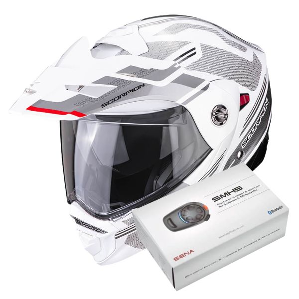 Modular Scorpion ADX-2 Carrera Pearl White Silver + Kit Bluetooth SMH5