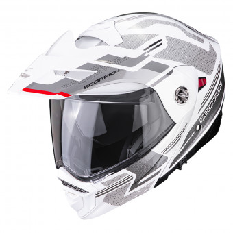 Scorpion ADX-2 Carrera Pearl White Silver + Kit Bluetooth 5S