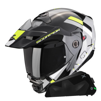 Modular Scorpion ADX-2 Galane Grey Black Neon Yellow + Kit bluetooth Exo-Com Link-1C Solo