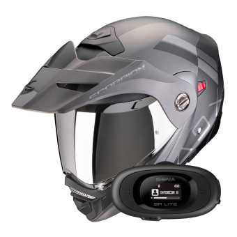 Casque Modular Scorpion ADX-2 Galane Matt Black Silver + Kit bluetooth 5R Lite Solo Casque Modular Scorpion ADX-2 Galane Matt Black Silver + Kit bluetooth 5R Lite Solo