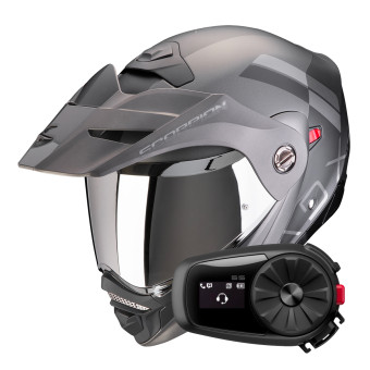 Modular Scorpion ADX-2 Galane Matt Black Silver + Kit Bluetooth 5S Solo