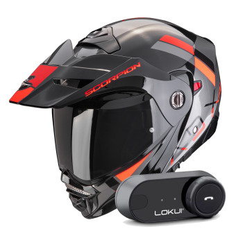 Modular Scorpion ADX-2 Galane Silver Black Red + Kit Bluetooth Lokui K30
