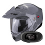 Casque Modular Scorpion ADX-2 Grey Cement + Kit bluetooth 5R Lite