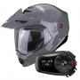 Casque Modular Scorpion ADX-2 Grey Cement + Kit Bluetooth 5S