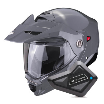 Modular Scorpion ADX-2 Grey Cement + Kit Bluetooth BT Mini