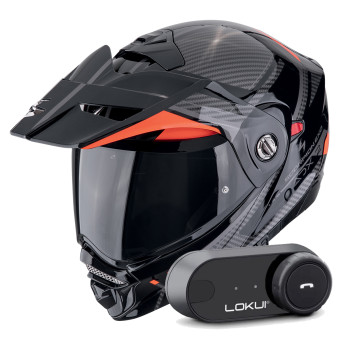 Modular Scorpion ADX-2 Lewis Black Red + Kit Bluetooth Lokui K30