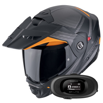 Modular Scorpion ADX-2 Lewis Matt Black Orange + Kit bluetooth 5R Lite