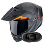 Casque Modular Scorpion ADX-2 Lewis Matt Black Orange + Kit bluetooth 5R Lite