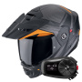 Casque Modular Scorpion ADX-2 Lewis Matt Black Orange + Kit Bluetooth 5S Solo