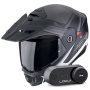 Casque Modular Scorpion ADX-2 Lewis Matt Black Silver + Kit Bluetooth Lokui K30