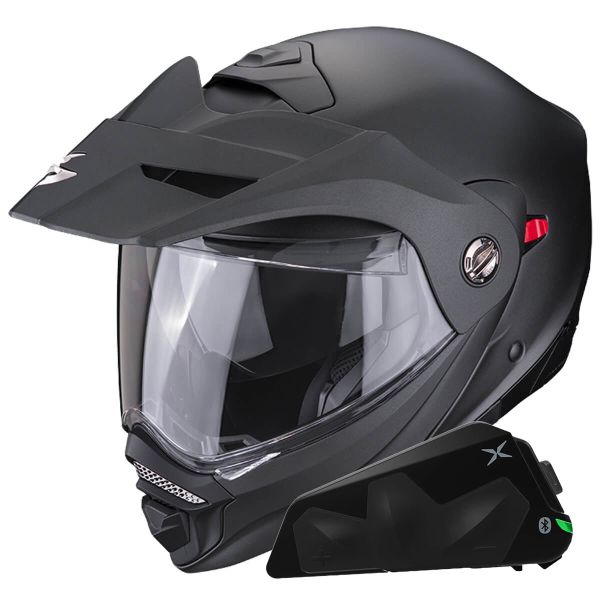 Modular Scorpion ADX-2 Matt Black + Kit bluetooth Exo-Com Link-1C Solo