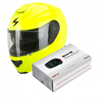Modular Scorpion EXO 3000 Air Amarillo Fluo + Kit Bluetooth Sena SMH5
