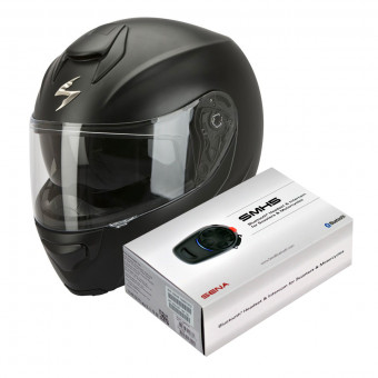 Modular Scorpion EXO 3000 Air Negro Mate + Kit Bluetooth Sena SMH5