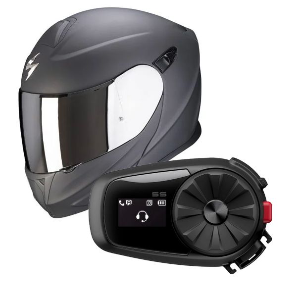 Modular Scorpion Exo 920 Evo Solid Matt Black+ Kit Bluetooth Sena 5S