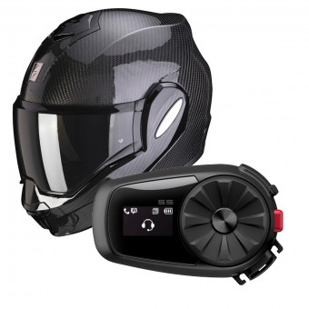 Casque Modular Scorpion EXO TECH Carbon Negro + Kit Bluetooth Sena 5S Casque Modular Scorpion EXO TECH Carbon Negro + Kit Bluetooth Sena 5S