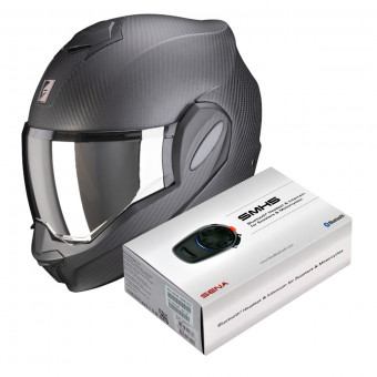Modular Scorpion EXO TECH Carbon Negro Mate + Kit Bluetooth Sena SMH5