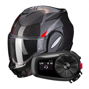 Modular Scorpion EXO TECH Carbon Top Black Red + Kit Bluetooth Sena 5S