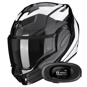 Modular Scorpion Exo Tech Evo Animo Black White + Kit bluetooth 5R Lite