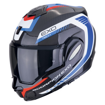 Scorpion Exo Tech Evo Carbon Cosy Black Blue Red + Kit bluetooth 5R Lite