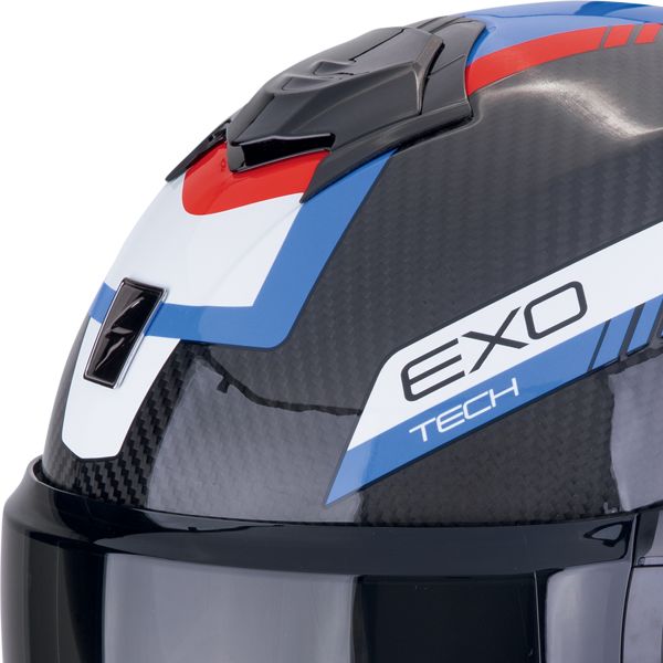 Scorpion Exo Tech Evo Carbon Cosy Negro Azul Rojo