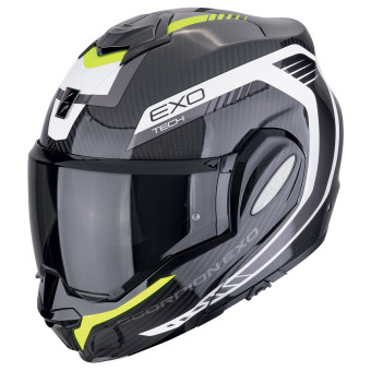 Scorpion Exo Tech Evo Carbon Cosy Black Yellow Fluo + Kit Bluetooth 5S Solo